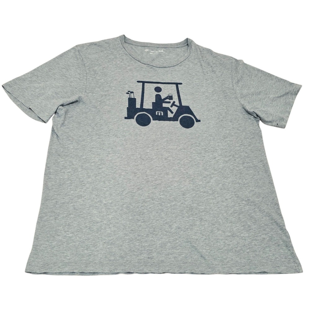 Travis Mathew Golf Cart T Shirt Mens XXL Gray Beer Golf Graphic Tee